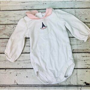 Janie and Jack girls long sleeve onesie with Eiffel Tower embroidery size 3-6 mo